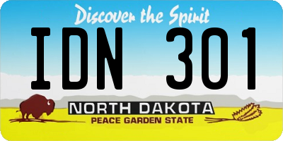 ND license plate IDN301