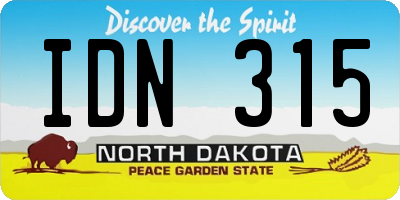 ND license plate IDN315