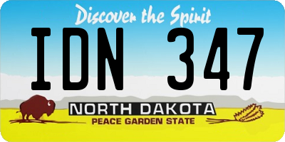 ND license plate IDN347