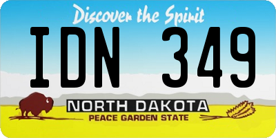 ND license plate IDN349