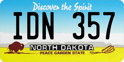 ND license plate IDN357