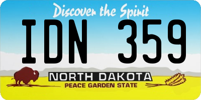 ND license plate IDN359