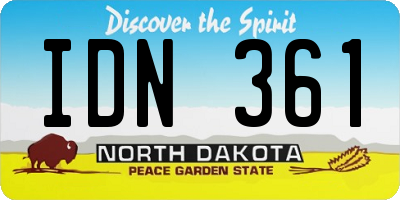 ND license plate IDN361
