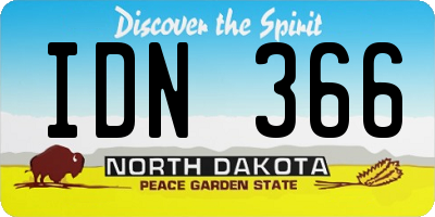 ND license plate IDN366