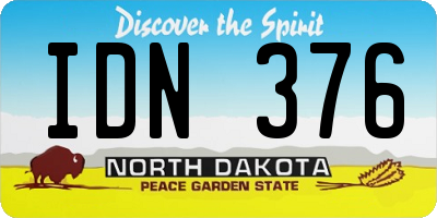 ND license plate IDN376