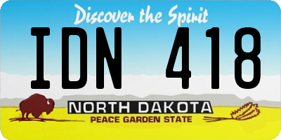 ND license plate IDN418