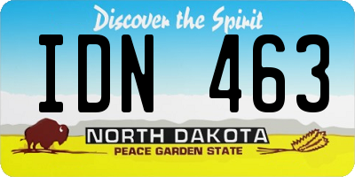 ND license plate IDN463