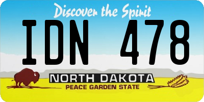 ND license plate IDN478