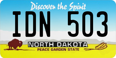 ND license plate IDN503