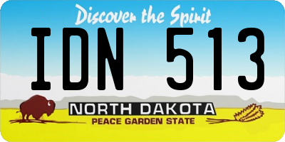 ND license plate IDN513