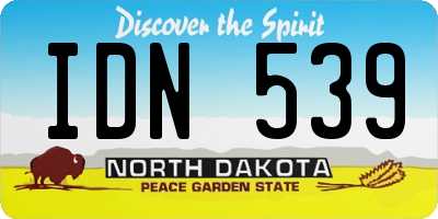 ND license plate IDN539
