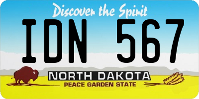ND license plate IDN567