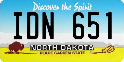ND license plate IDN651