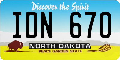 ND license plate IDN670