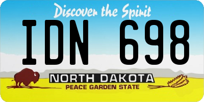 ND license plate IDN698