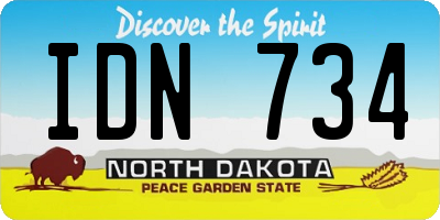 ND license plate IDN734