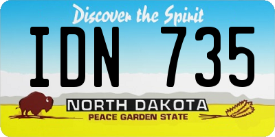 ND license plate IDN735