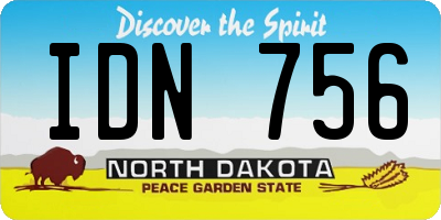 ND license plate IDN756
