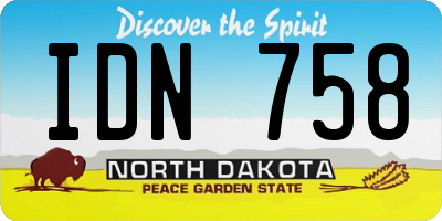ND license plate IDN758