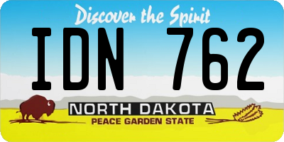 ND license plate IDN762