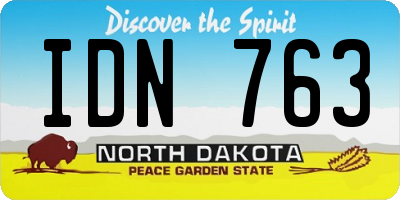 ND license plate IDN763