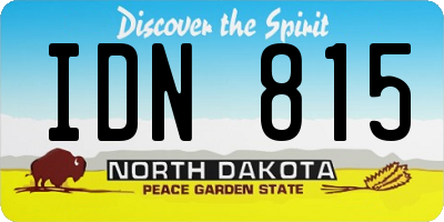 ND license plate IDN815
