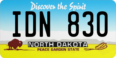 ND license plate IDN830
