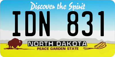 ND license plate IDN831