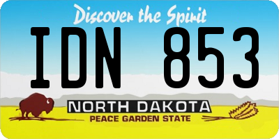 ND license plate IDN853