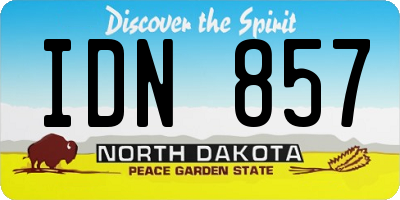 ND license plate IDN857