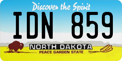 ND license plate IDN859
