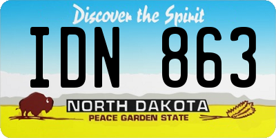 ND license plate IDN863