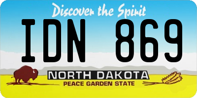 ND license plate IDN869