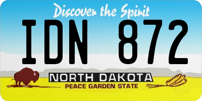 ND license plate IDN872
