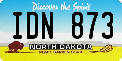 ND license plate IDN873