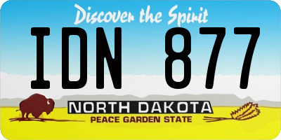 ND license plate IDN877