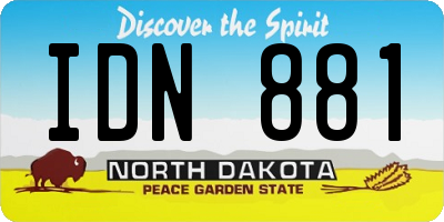 ND license plate IDN881