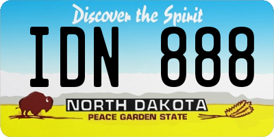 ND license plate IDN888