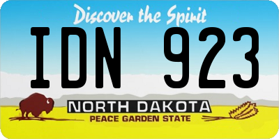 ND license plate IDN923