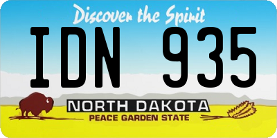 ND license plate IDN935