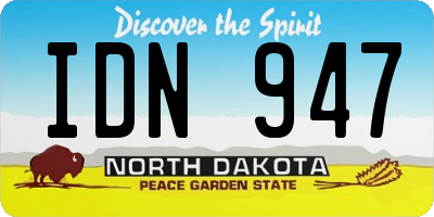 ND license plate IDN947
