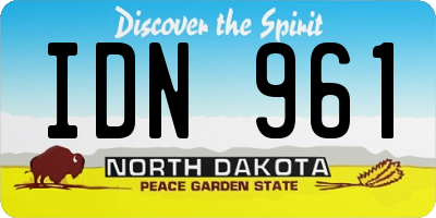 ND license plate IDN961