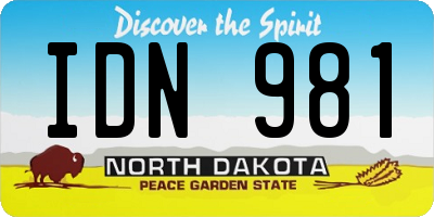 ND license plate IDN981