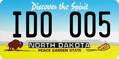 ND license plate IDO005