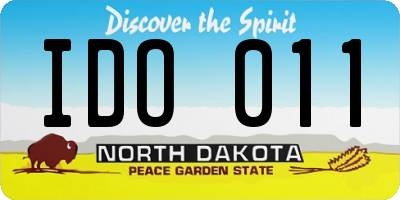 ND license plate IDO011
