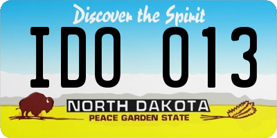 ND license plate IDO013
