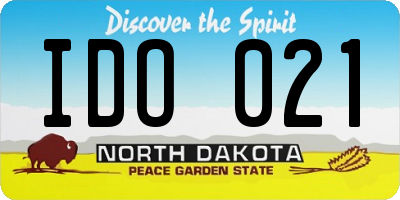 ND license plate IDO021