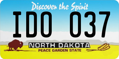 ND license plate IDO037