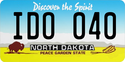 ND license plate IDO040