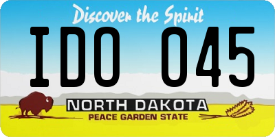 ND license plate IDO045